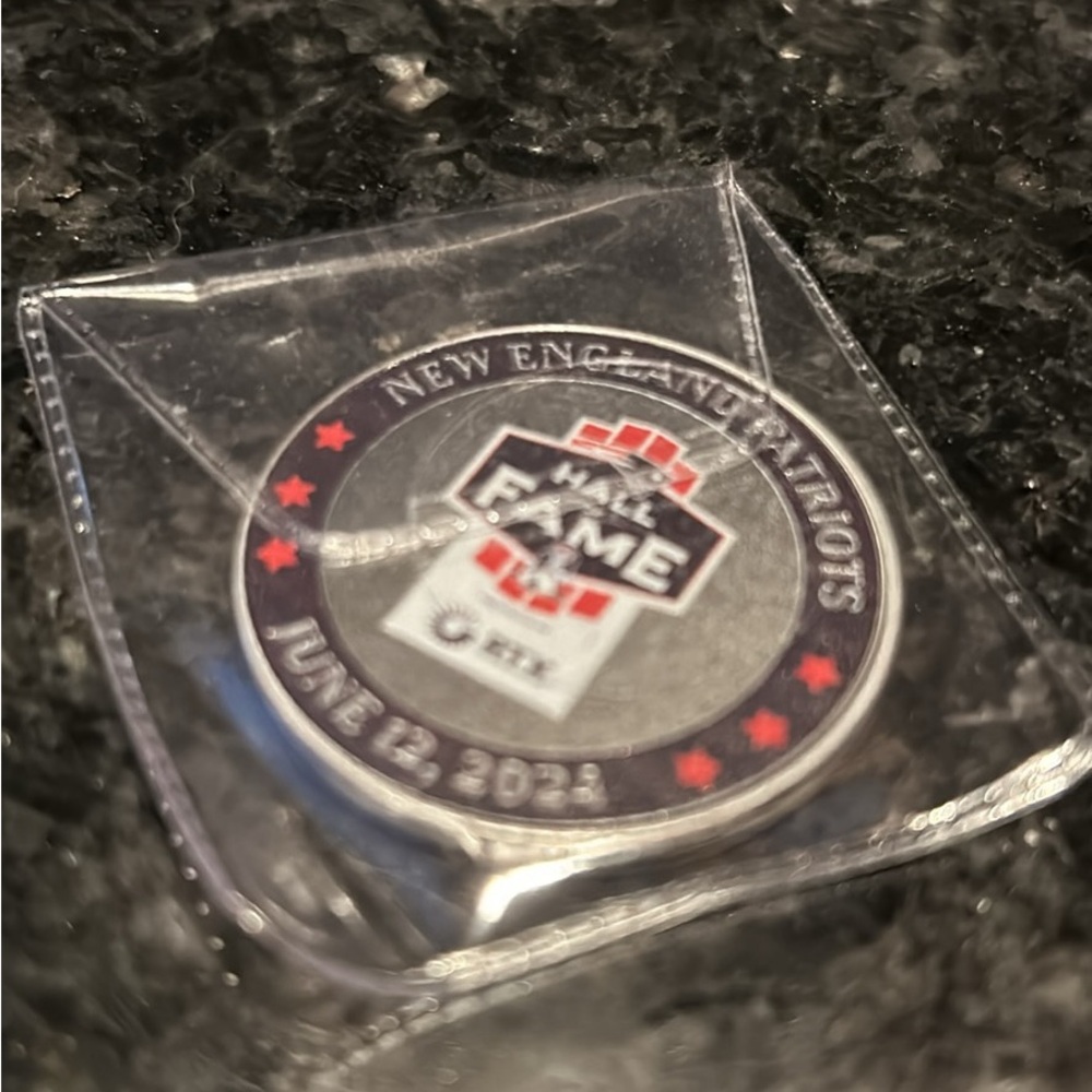 Commemorative coin from Tom Brady Patriots hall of fame induction 6/12/24